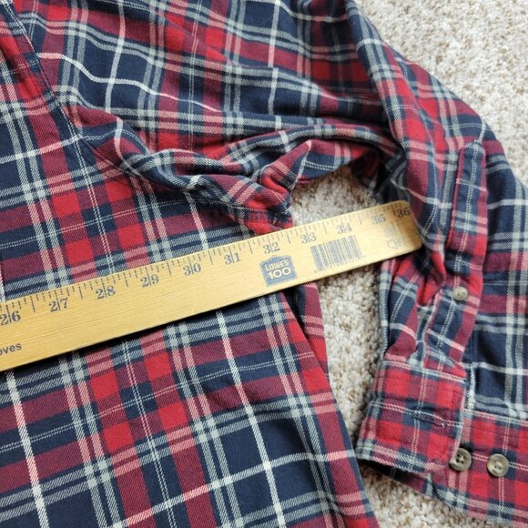 RedHead Flannel Shirt Mens 5XL Red Blue Plaid Long Sleeve Button Up - Picture 4 of 7